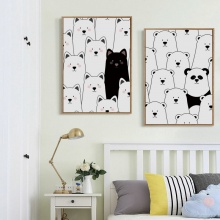 Popigist Different Animals Penguin Panda Alpaca Canvas Art Painting Print Poster Picture Wall Child Room Home Decoration Murals