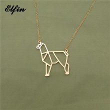 Elfin Origami Alpaca Necklace Origami Alpaca Charm Female and Male Gift Necklace Fashion Women Jewellery Geometric Jewellery