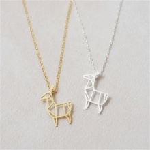 hot selling alpaca necklace origami deer necklace trendy neclaces for women