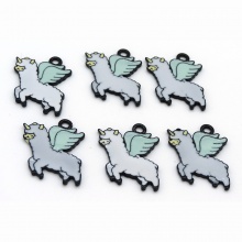 60pcs 24mm*25mm diy jewelry accessories alloy cute cartoon animal wing fly Alpaca charms pendant for bracelet CH0126
